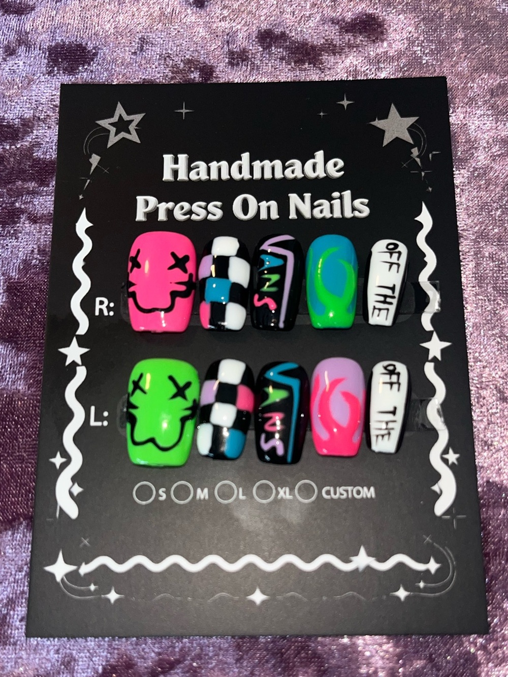 Handmade Press On Nails - Neon Pink & Green Set